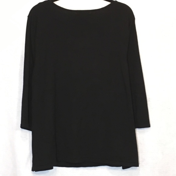 Victor Costs Black Embellished 3/4 Sleeve Knit Top - Picture 4 of 7